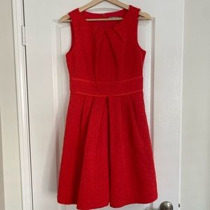 Eliza J | Pleated Jacquard Fit & Flare Dress